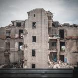 Verwoest gebouw in Oekraïne 
